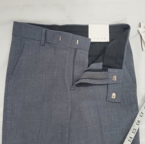 NWT Calvin Klein Boys Flat Front-Stretch Slim Fit Dress Pants Oxford Grey - Picture 4 of 8